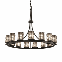 Justice Design WGL-8715-10 Wire Glass Dakota Contemporary Chandelier Light