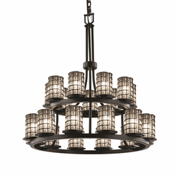 Justice Design WGL-8767-10 Wire Glass Dakota Contemporary Lighting Chandelier