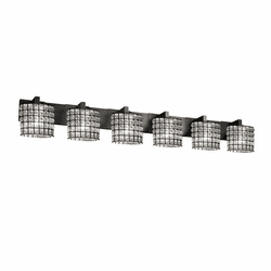 Justice Design WGL-8926 Wire Glass Modular Modern 6-Light Bath Wall Sconce