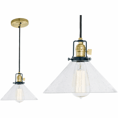 JVI Designs 1221-10-S2-CB Nob Hill Satin Brass and Black Mini Lighting Pendant