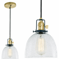 JVI Designs 1221-10-S5-CB Nob Hill Satin Brass and Black Mini Hanging Pendant Lighting