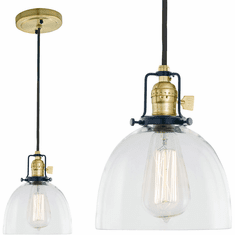 JVI Designs 1221-10-S5 Nob Hill Satin Brass and Black Mini Pendant Light Fixture