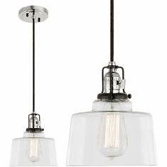 JVI Designs 1221-15-S14 Nob Hill Polished Nickel and Black Mini Drop Lighting