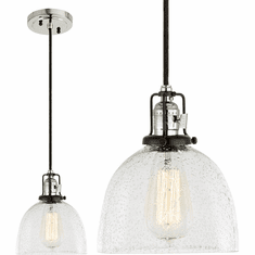 JVI Designs 1221-15-S5-CB Nob Hill Polished Nickel and Black Mini Hanging Pendant Light