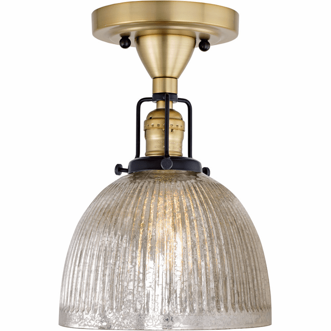 JVI Designs 122210S5MP Nob Hill Satin Brass and Black Flush Ceiling Light Fixture JVI1222