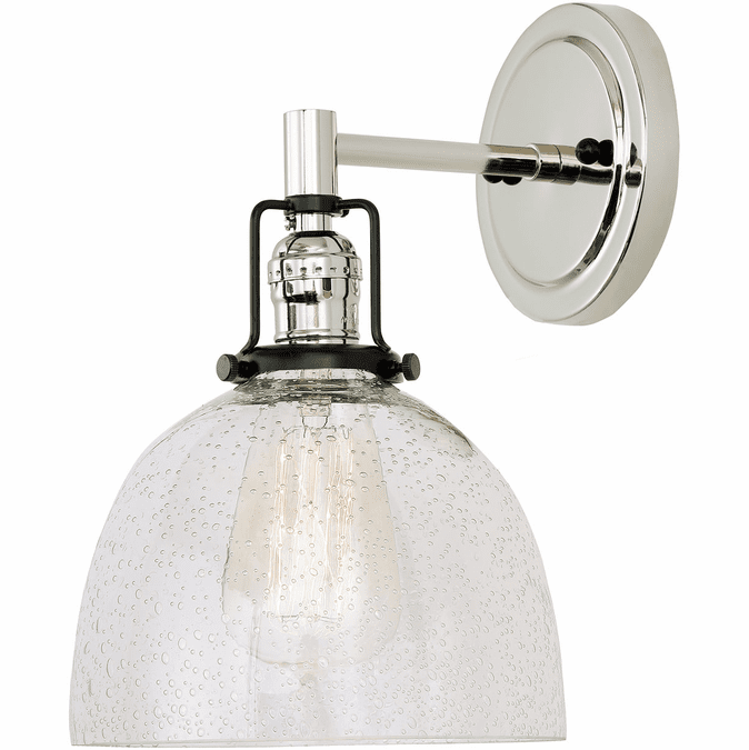 JVI Designs 1223-15-S5-CB Nob Hill Polished Nickel and Black Wall Sconce Lighting