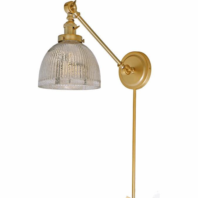 JVI Designs 1255-10-S5-MP Soho Madison Modern Satin Brass Swing Arm Wall Light