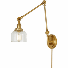 JVI Designs 1257-10-S4 Soho Satin Brass Wall Swing Arm Lamp