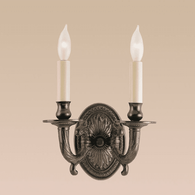 JVI Designs 308 Wall Mounted 9 Inch Tall 2 Candle Traditional Sconce Lighting