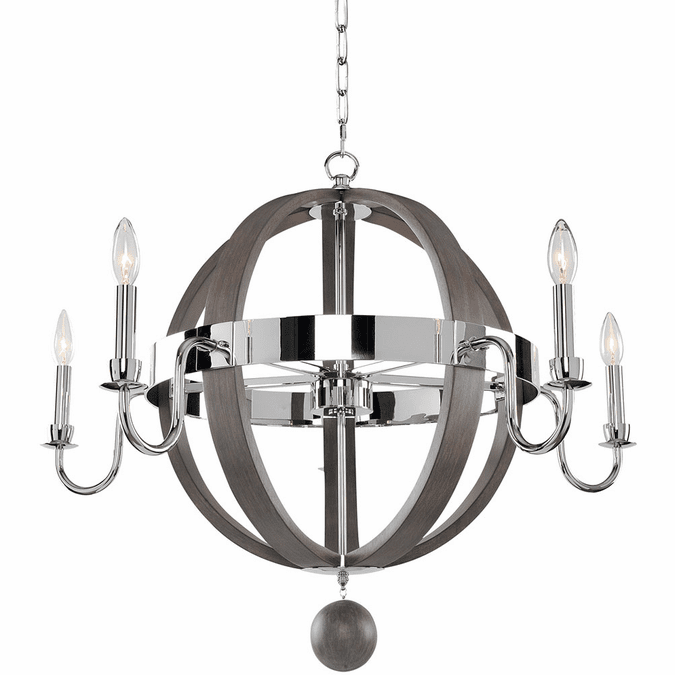 Kalco 300481CH Sharlow Contemporary Chrome Chandelier Lamp