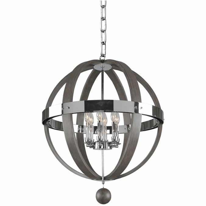 Kalco 300483CH Sharlow Modern Chrome Pendant Light Fixture