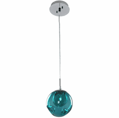 Kalco 309510CH-AQUA Meteor Modern Chrome Halogen Mini Ceiling Pendant Light