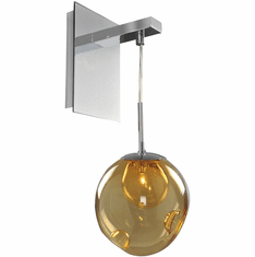 Kalco 309520CH-AMBER Meteor Contemporary Chrome Halogen Wall Lighting