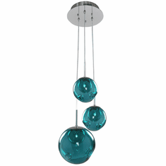 Kalco 309540CH-AQUA Meteor Modern Chrome Halogen Multi Pendant Light