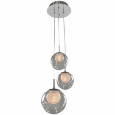 Kalco 309540CH-CLEAR Meteor Contemporary Chrome Halogen Multi Lighting Pendant