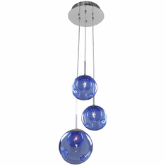 Kalco 309540CH-SAPPH Meteor Modern Chrome Halogen Multi Pendant Lamp