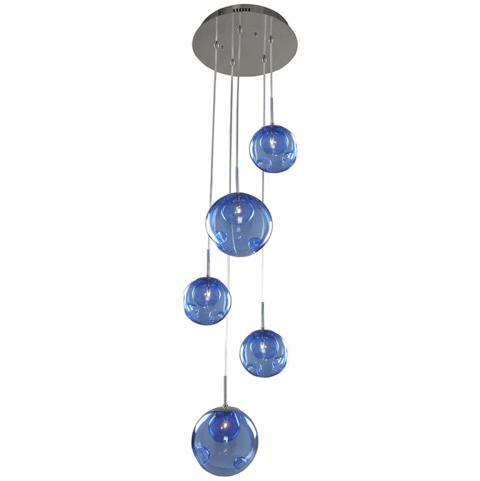 Kalco 309541CH-SAPPH Meteor Modern Chrome Halogen Multi Pendant Lighting Fixture