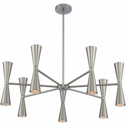 Kalco 310471SN Milo Contemporary Satin Nickel LED Lighting Chandelier