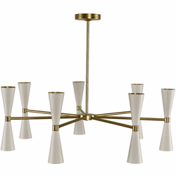 Kalco 310471WVB Milo Contemporary White and Vintage Brass LED Hanging Chandelier
