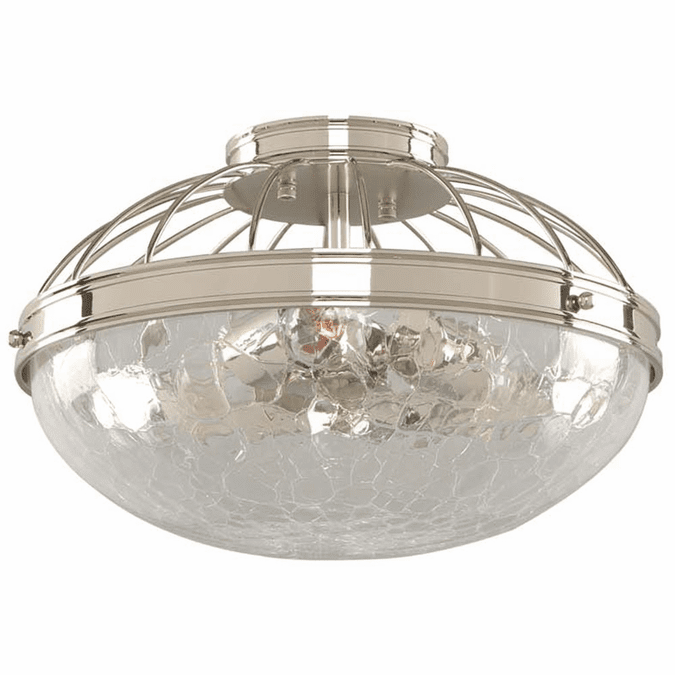 Kalco 311341PN Montauk Contemporary Polished Nickel 14" Ceiling Light