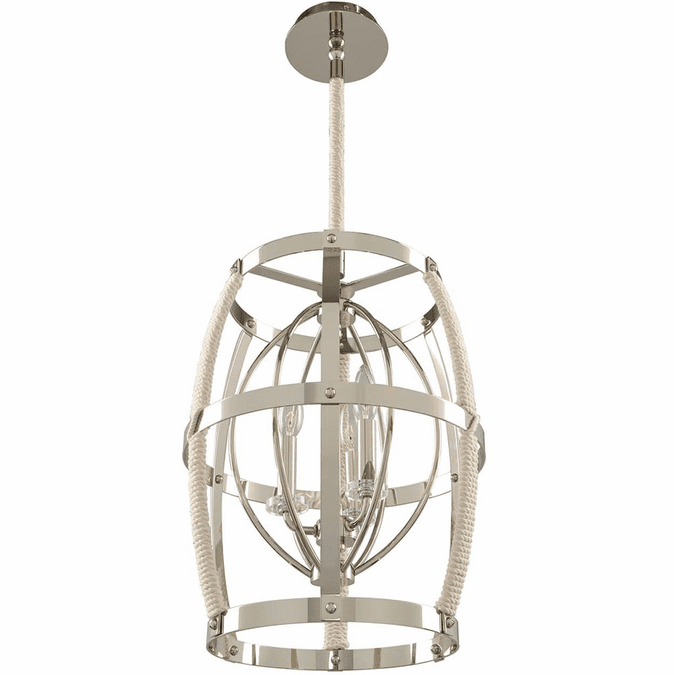 Kalco 312551PN Bradbury Contemporary Polished Nickel 15" Drop Ceiling Light Fixture