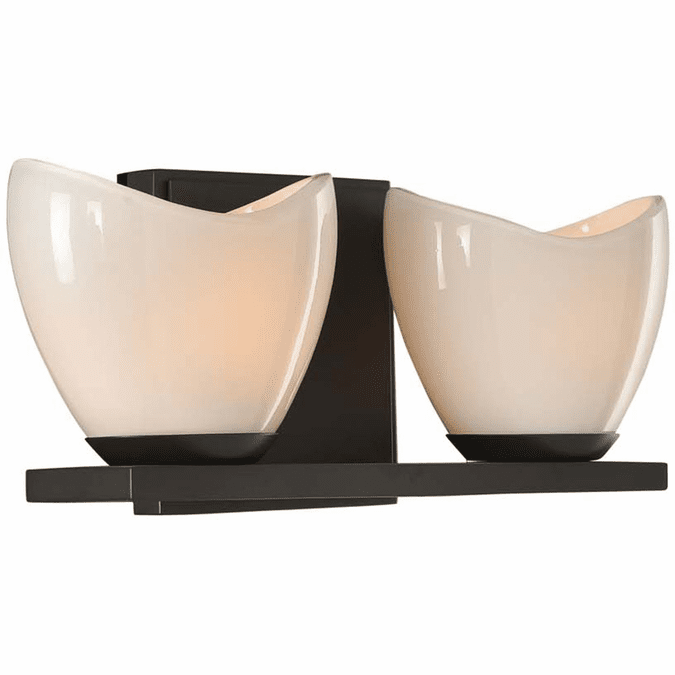 Kalco 313032EB Vero Contemporary English Bronze Xenon 2-Light Bathroom Lighting Sconce