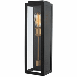 Kalco 405520BSG Ashland Modern Matte Black and Sanded Gold Exterior Wall Lamp