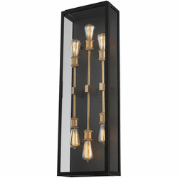 Kalco 405522BSG Ashland Modern Matte Black and Sanded Gold Exterior Sconce Lighting