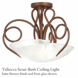Kalco 4288 Tribecca Glass Sem-Flush Light