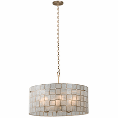 Kalco 505851OL Roxy Modern Oxidized Gold Leaf 27" Drum Pendant Light