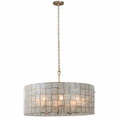 Kalco 505852OL Roxy Contemporary Oxidized Gold Leaf 33" Drum Lighting Pendant