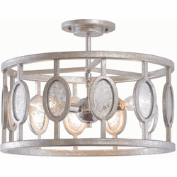 Kalco 506141VSL Palomar Contemporary Vintage Silver Leaf Semi-Flush Flush Lighting
