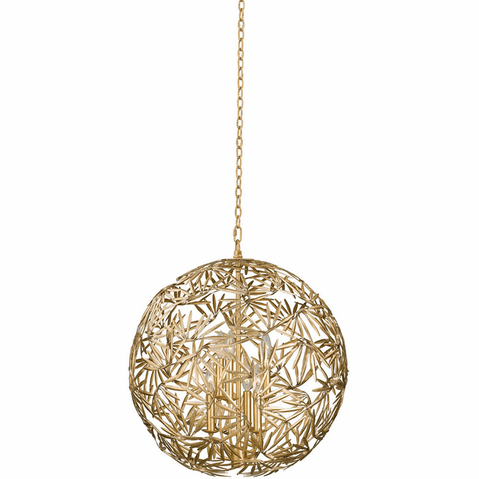 Kalco 507651OL Jardin Contemporary Oxidized Gold Leaf 24" Drop Ceiling Light Fixture