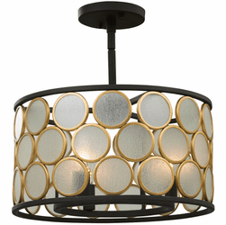 Kalco 507940BMG Corsa Modern Matte Black w Gold Ceiling Light