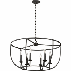 Kalco 508051BI Newhall Black Iron Chandelier Lamp