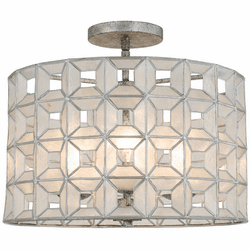 Kalco 509145OSL Prado Modern Oxidized Silver Leaf Flush Ceiling Light Fixture