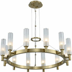 Kalco 509671WB Lorne Modern Winter Brass LED Chandelier Lamp