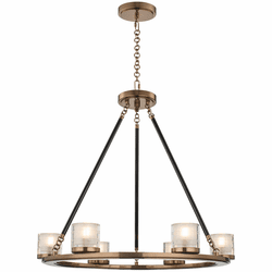 Kalco 512472LB Library Modern Library Brass LED Ceiling Chandelier