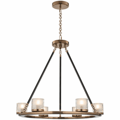 Kalco 512472LB Library Modern Library Brass LED Ceiling Chandelier