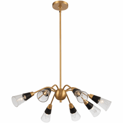 Kalco 513172BNB Ponti Matte Black with New Brass Lighting Chandelier