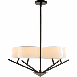 Kalco 513471BPN Tahoe Modern Matte Black and Polished Nickel 26" Chandelier Lamp