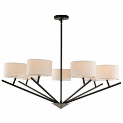 Kalco 513473BPN Tahoe Contemporary Matte Black and Polished Nickel 38" Chandelier Light