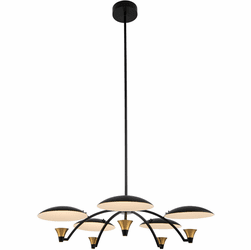 Kalco 513671BWB Redding Contemporary Matte Black with White and Brass LED 31" Ceiling Chandelier