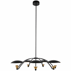 Kalco 513672BWB Redding Contemporary Matte Black with White and Brass LED 38" Hanging Chandelier