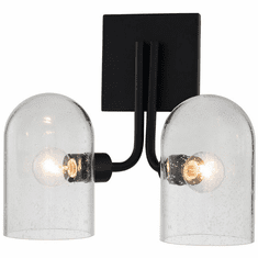 Kalco 514022MB Cupola Contemporary Matte Black 2-Light Bath Lighting Fixture