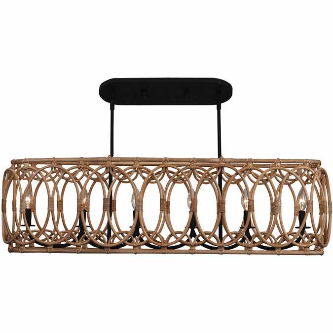 Kalco 515361MB Tablas Contemporary Matte Black Kitchen Island Light