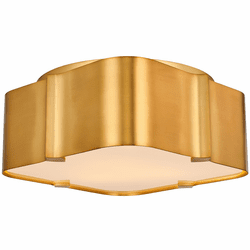 Kalco 516342WB Lotus Winter Brass 14" Flush Mount Lighting