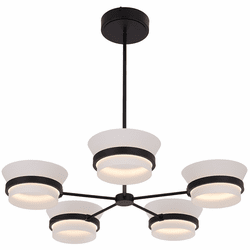 Kalco 517372MB Anel Modern Matte Black LED Chandelier Lighting