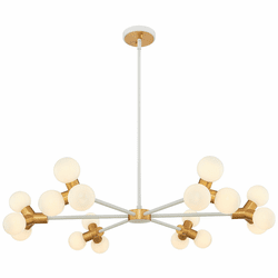 Kalco 517473WNB Tres Contemporary White and New Brass LED Hanging Chandelier