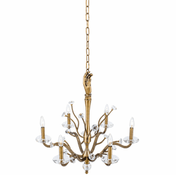 Kalco 517771HBR Venus Crystal Historic Brass Chandelier Lighting
